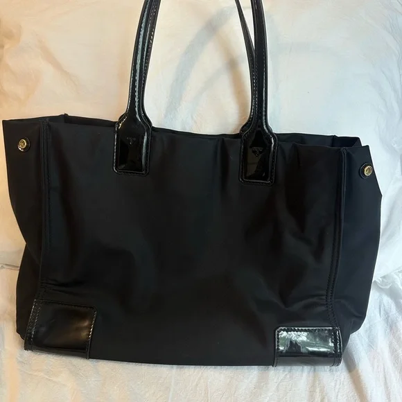 Tory Burch Black Tote with Embossed Logo - Picture 6 of 7